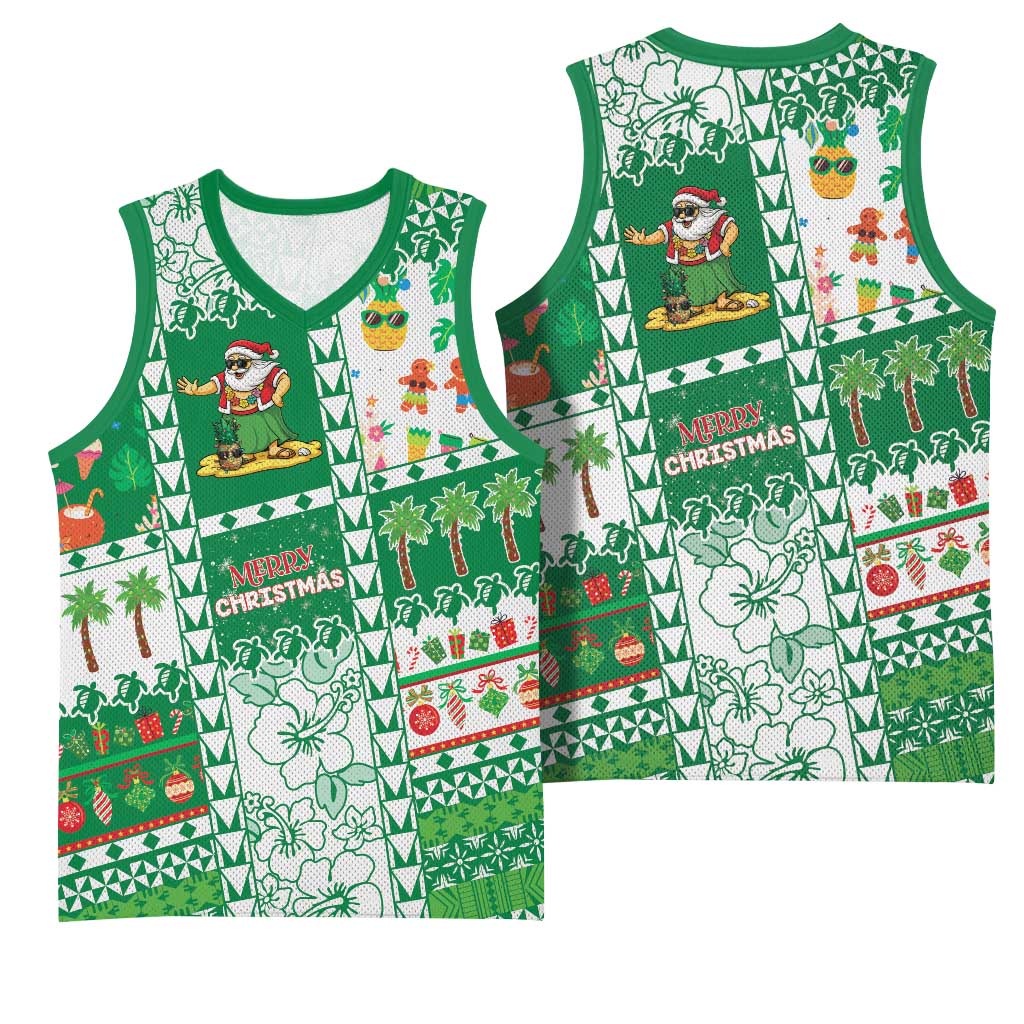 Norfolk Island Christmas Basketball Jersey Festive Beach Vibes - Polynesian Pride