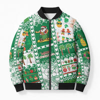 Norfolk Island Christmas Bomber Puffer Jacket Festive Beach Vibes - Polynesian Pride