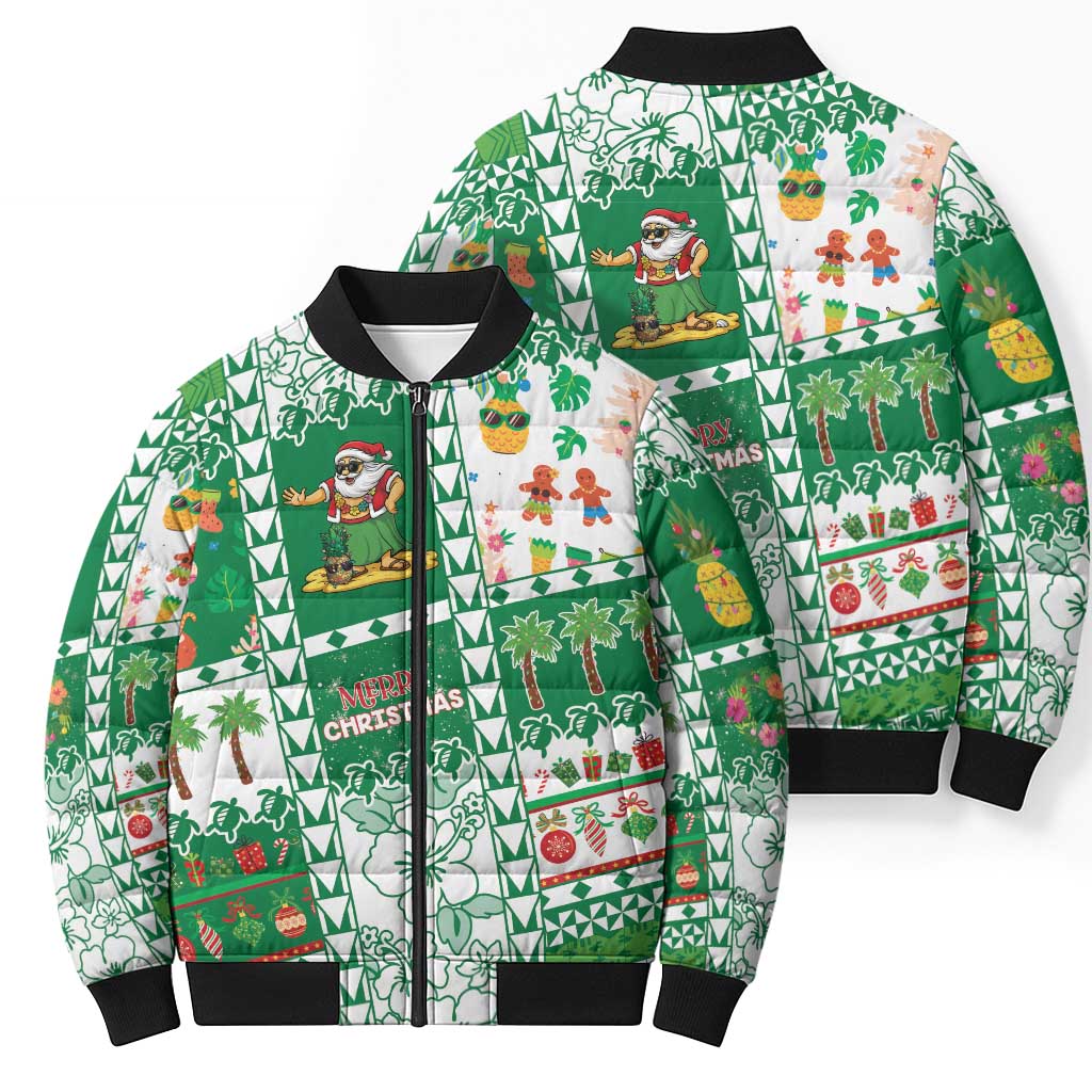Norfolk Island Christmas Bomber Puffer Jacket Festive Beach Vibes - Polynesian Pride