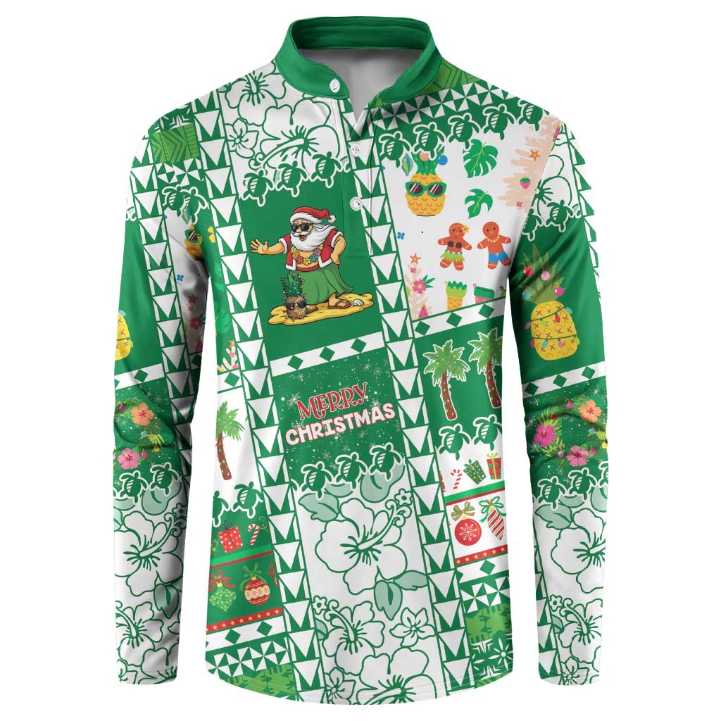 Norfolk Island Christmas Button Sweatshirt Festive Beach Vibes - Polynesian Pride