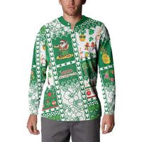 Norfolk Island Christmas Button Sweatshirt Festive Beach Vibes - Polynesian Pride