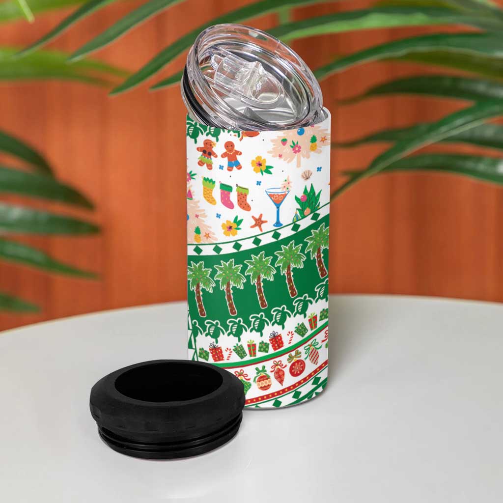 Norfolk Island Christmas 4 in 1 Can Cooler Tumbler Festive Beach Vibes - Polynesian Pride