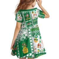 Norfolk Island Christmas Family Matching Short Sleeve Bodycon Dress and Hawaiian Shirt Festive Beach Vibes - Polynesian Pride