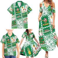 Norfolk Island Christmas Family Matching Summer Maxi Dress and Hawaiian Shirt Festive Beach Vibes - Polynesian Pride