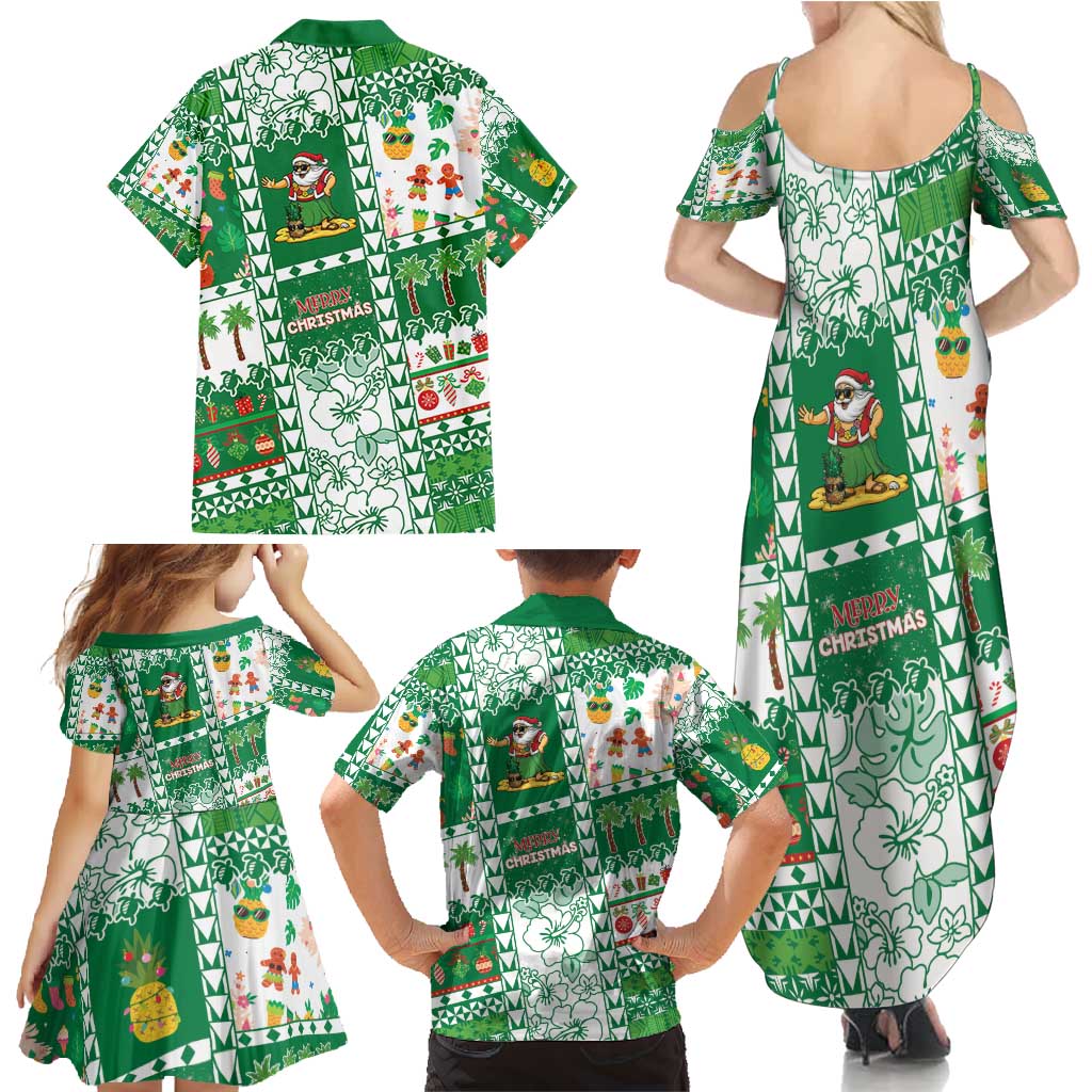 Norfolk Island Christmas Family Matching Summer Maxi Dress and Hawaiian Shirt Festive Beach Vibes - Polynesian Pride