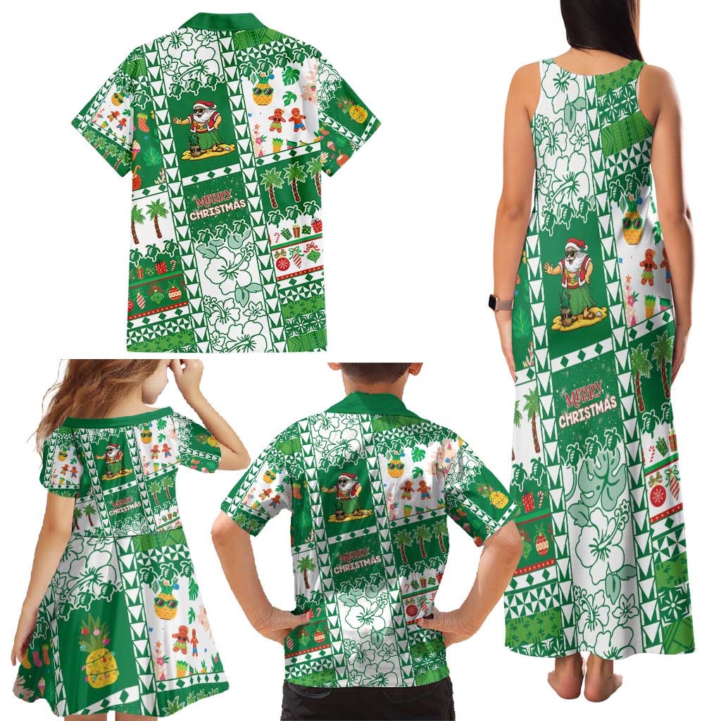 Norfolk Island Christmas Family Matching Tank Maxi Dress and Hawaiian Shirt Festive Beach Vibes - Polynesian Pride