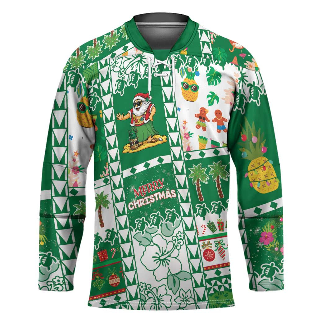 Norfolk Island Christmas Hockey Jersey Festive Beach Vibes - Polynesian Pride