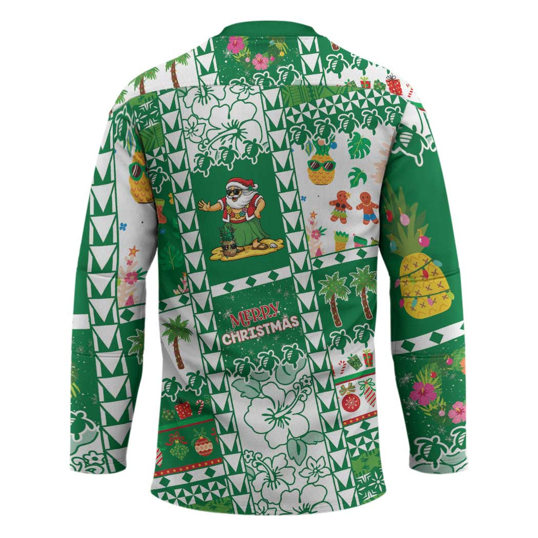 Norfolk Island Christmas Hockey Jersey Festive Beach Vibes - Polynesian Pride