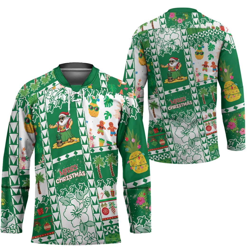 Norfolk Island Christmas Hockey Jersey Festive Beach Vibes - Polynesian Pride