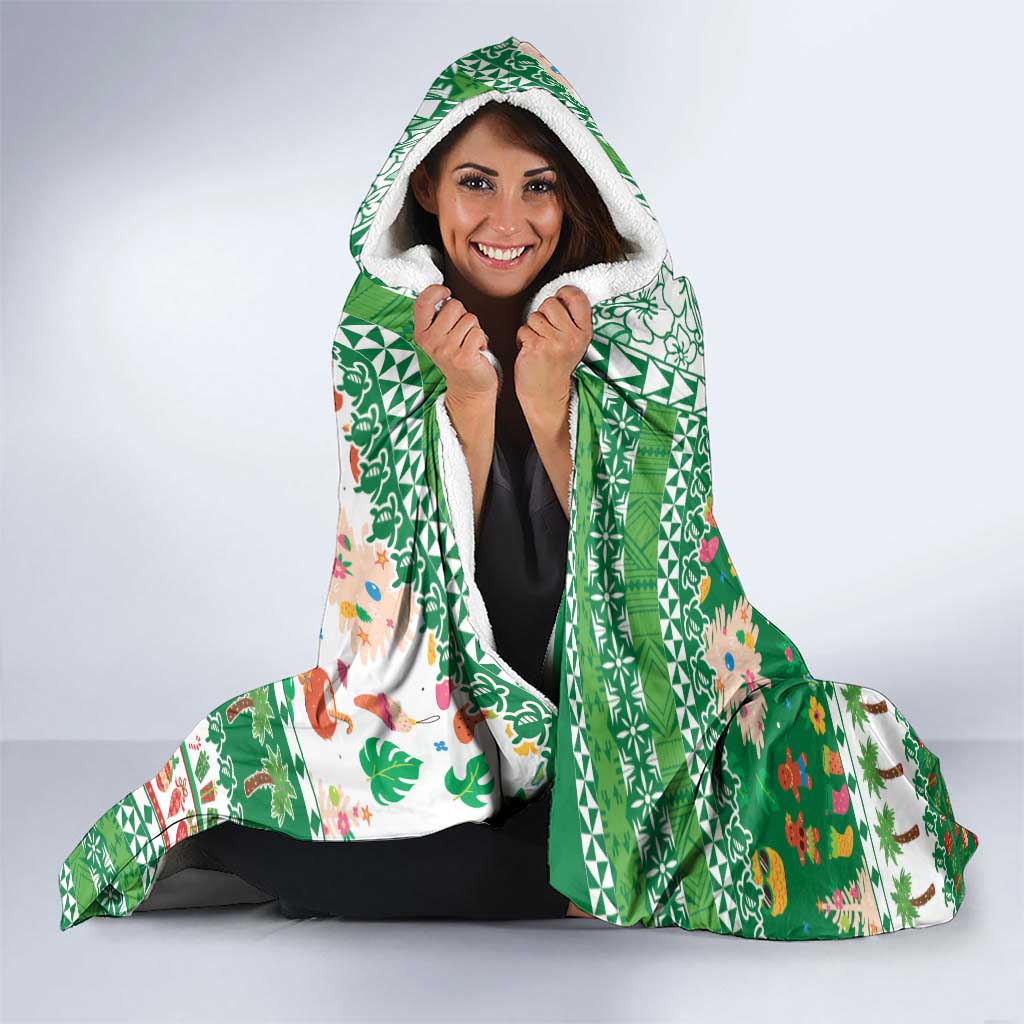 Norfolk Island Christmas Hooded Blanket Festive Beach Vibes - Polynesian Pride