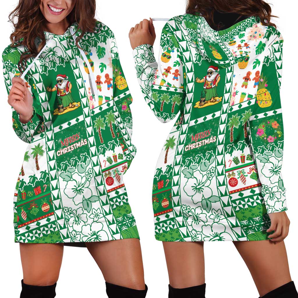 Norfolk Island Christmas Hoodie Dress Festive Beach Vibes - Polynesian Pride