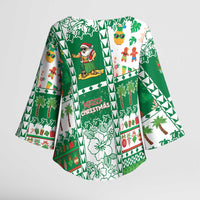 Norfolk Island Christmas Kimono Sleeve Blouse Festive Beach Vibes - Polynesian Pride