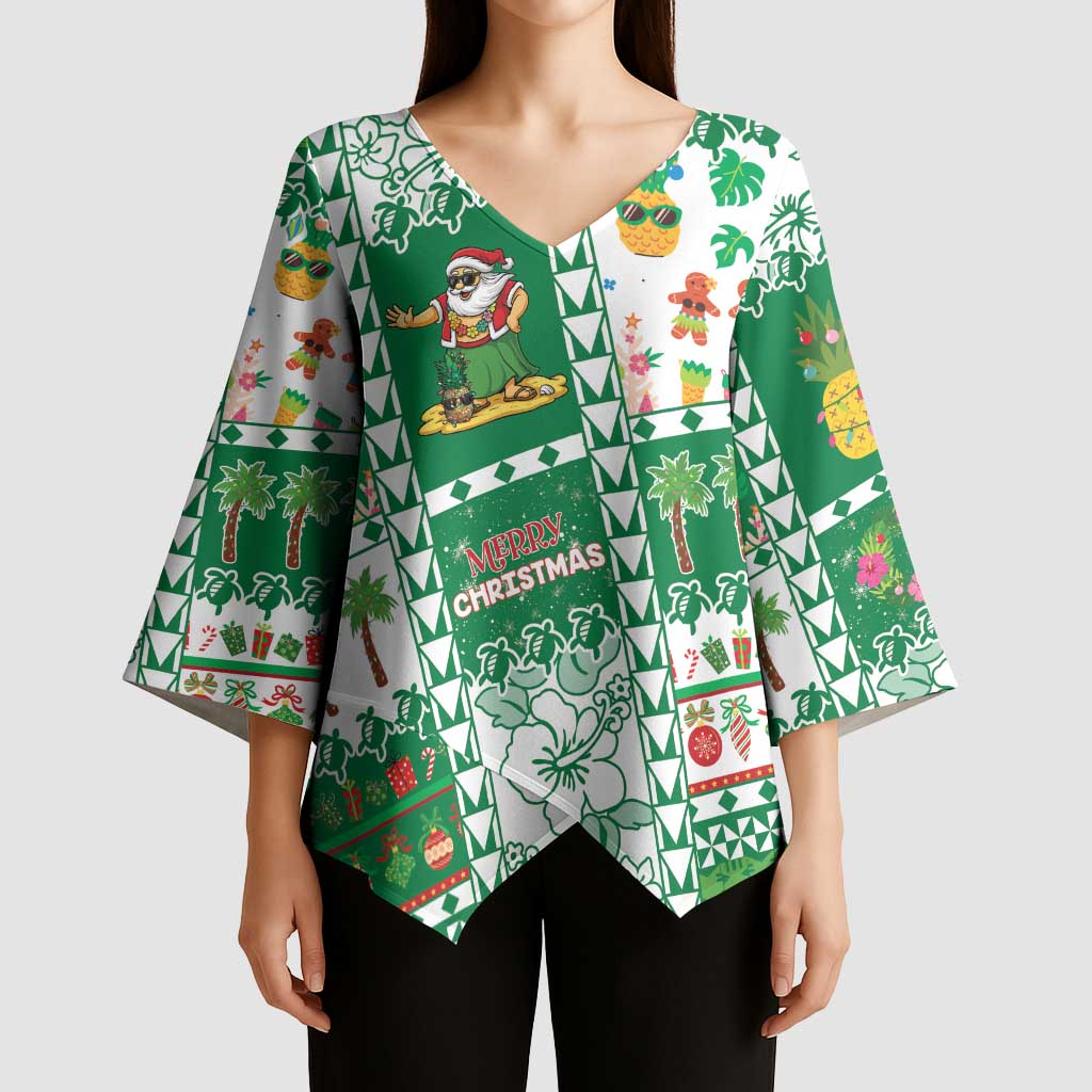 Norfolk Island Christmas Kimono Sleeve Blouse Festive Beach Vibes - Polynesian Pride