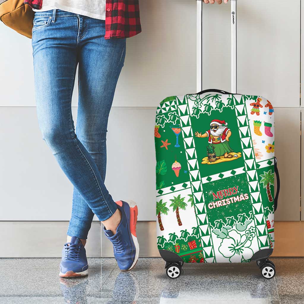 Norfolk Island Christmas Luggage Cover Festive Beach Vibes - Polynesian Pride