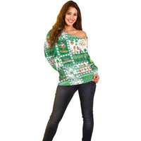 Norfolk Island Christmas Off Shoulder Sweater Festive Beach Vibes - Polynesian Pride