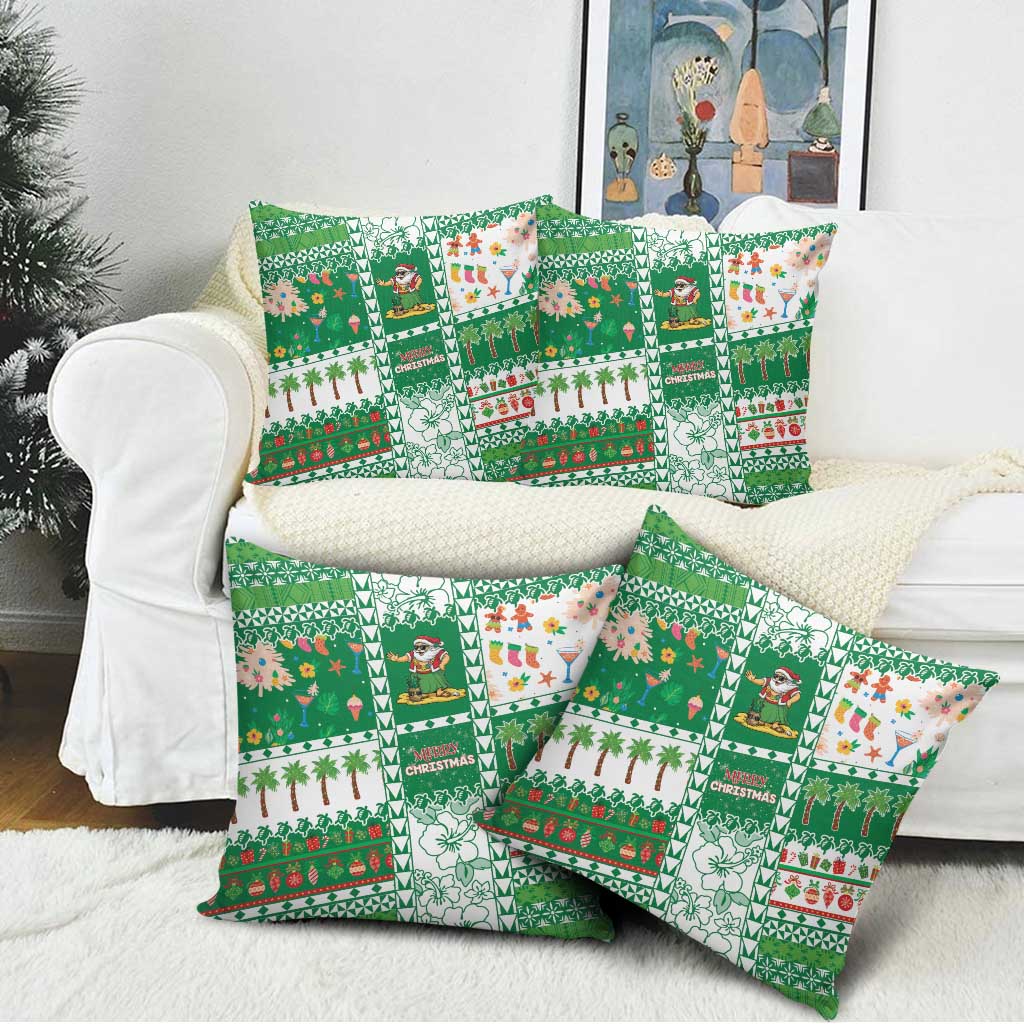 Norfolk Island Christmas Pillow Cover Festive Beach Vibes - Polynesian Pride