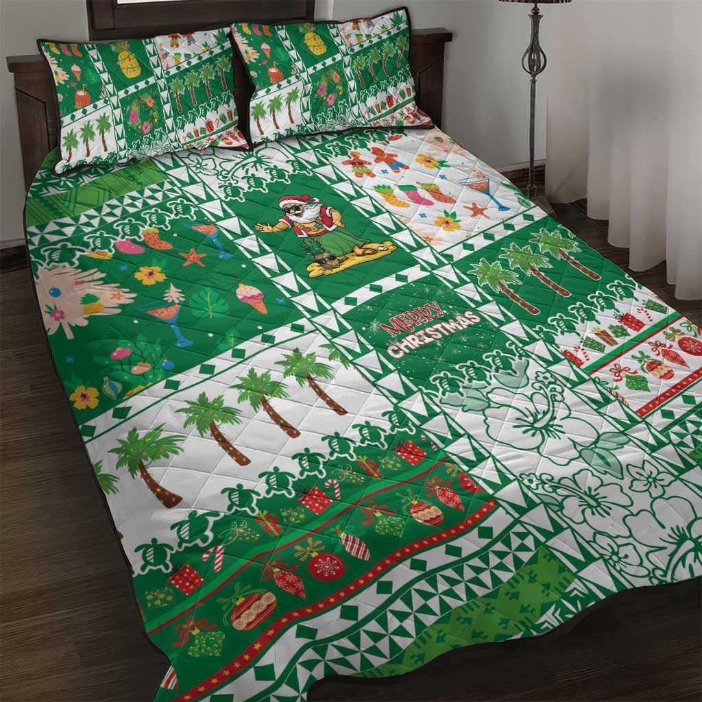 Norfolk Island Christmas Quilt Bed Set Festive Beach Vibes - Polynesian Pride