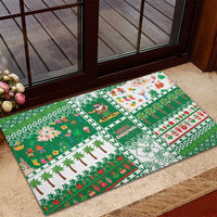 Norfolk Island Christmas Rubber Doormat Festive Beach Vibes - Polynesian Pride