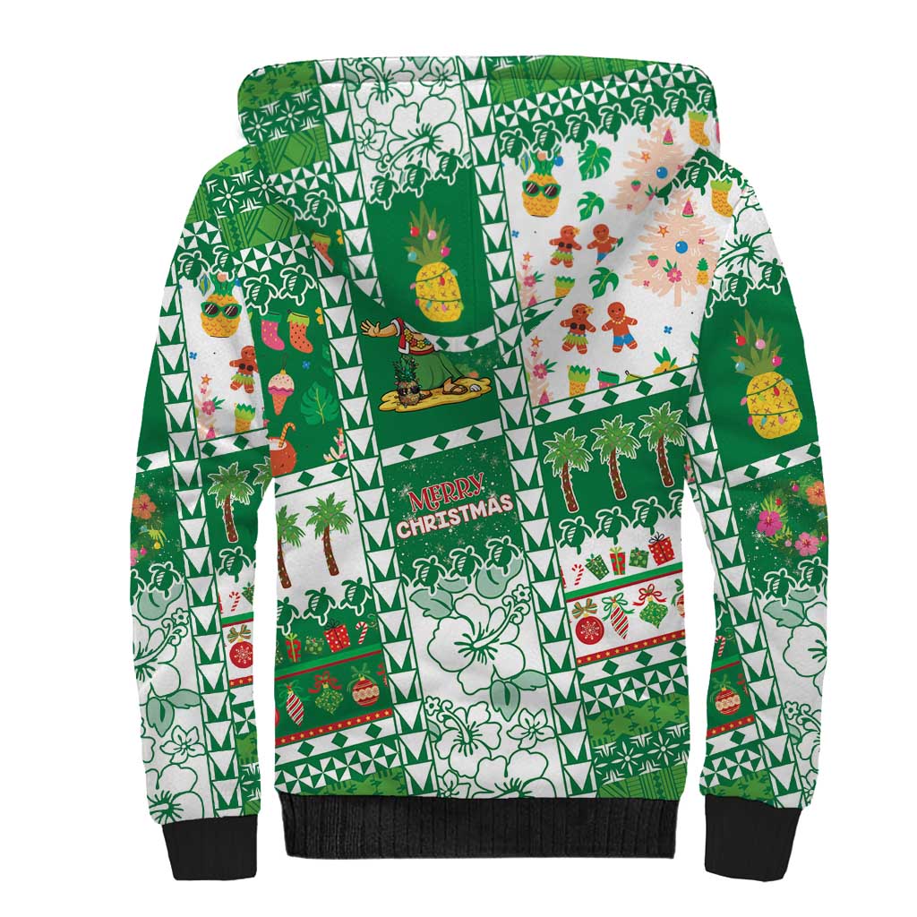 Norfolk Island Christmas Sherpa Hoodie Festive Beach Vibes - Polynesian Pride