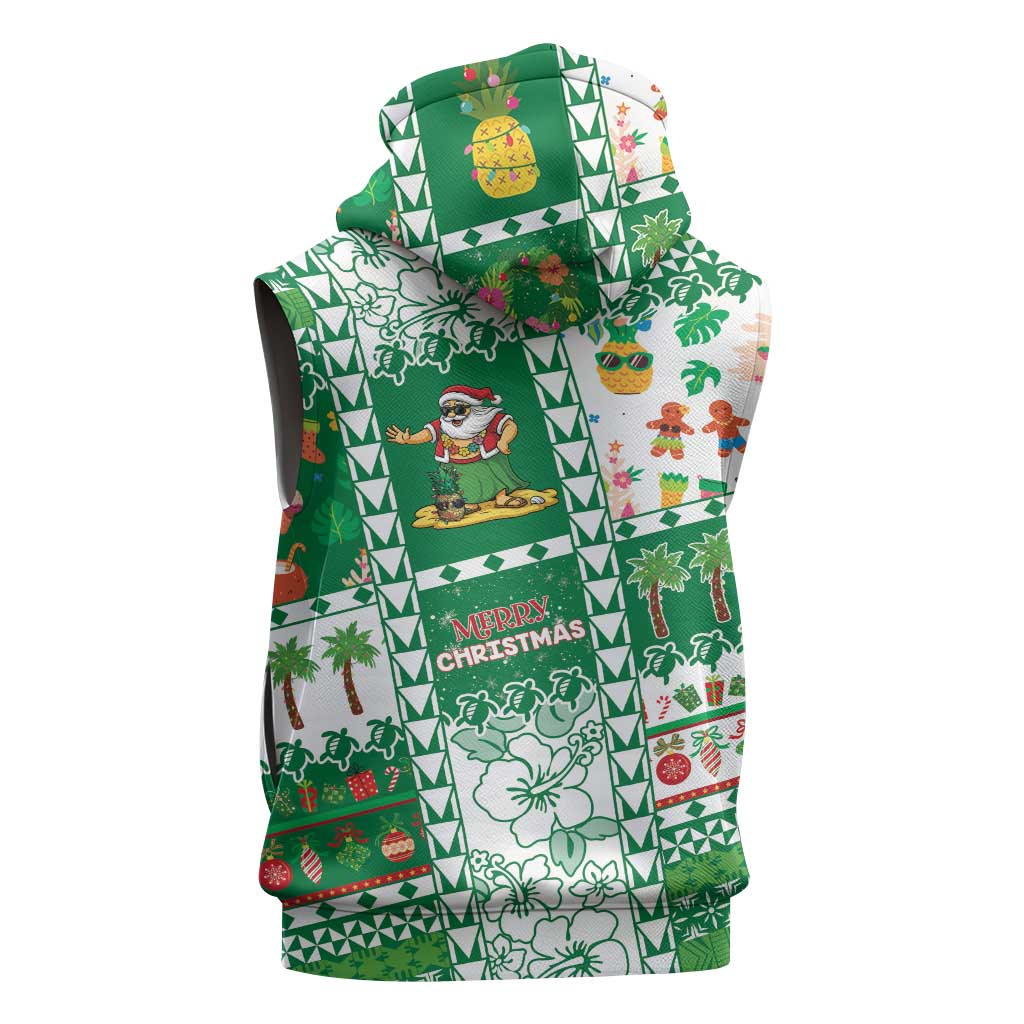 Norfolk Island Christmas Sleeveless Hoodie Festive Beach Vibes - Polynesian Pride