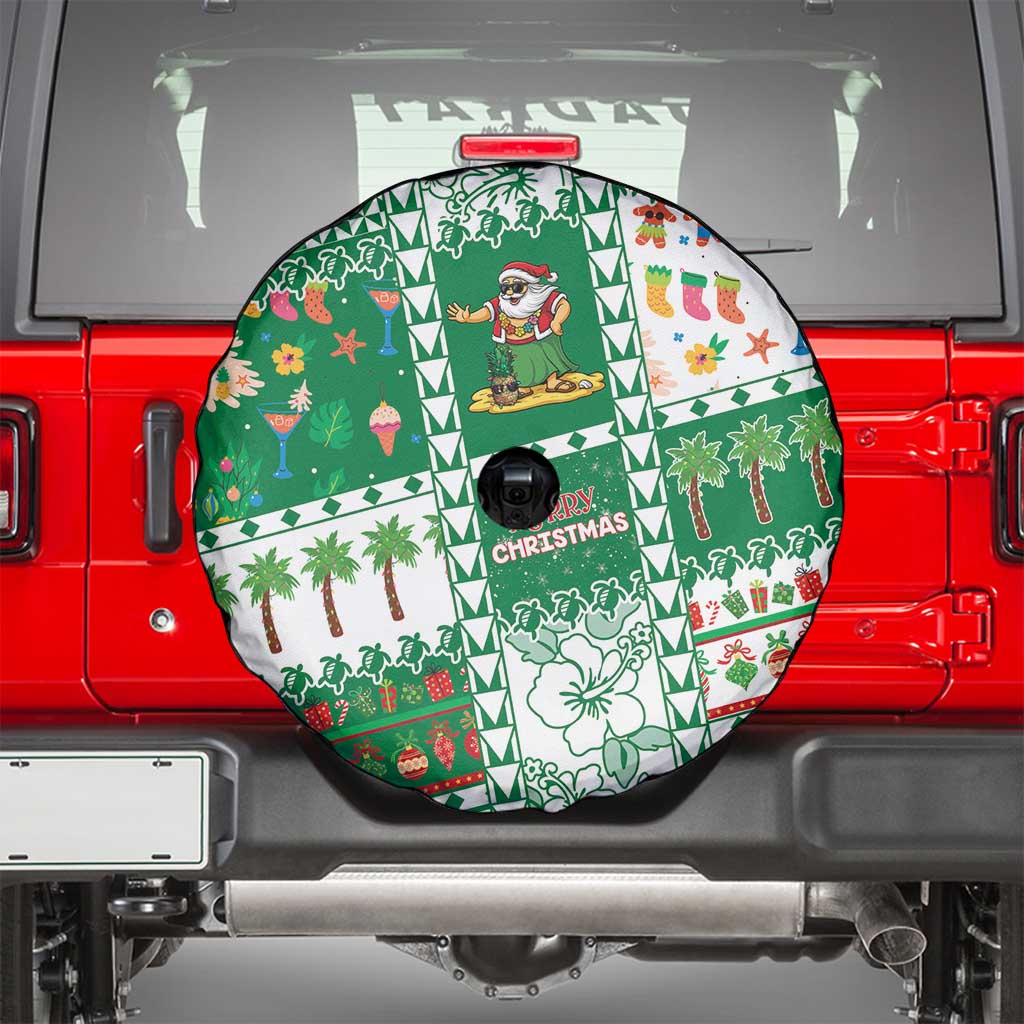 Norfolk Island Christmas Spare Tire Cover Festive Beach Vibes - Polynesian Pride