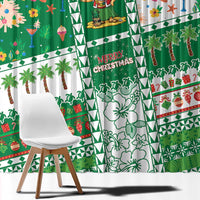 Norfolk Island Christmas Window Curtain Festive Beach Vibes - Polynesian Pride