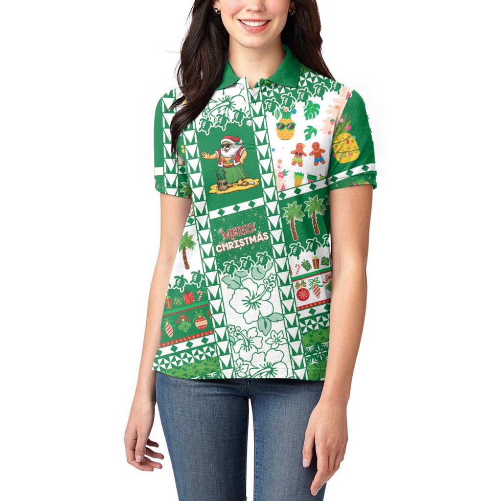 Norfolk Island Christmas Women Polo Shirt Festive Beach Vibes - Polynesian Pride