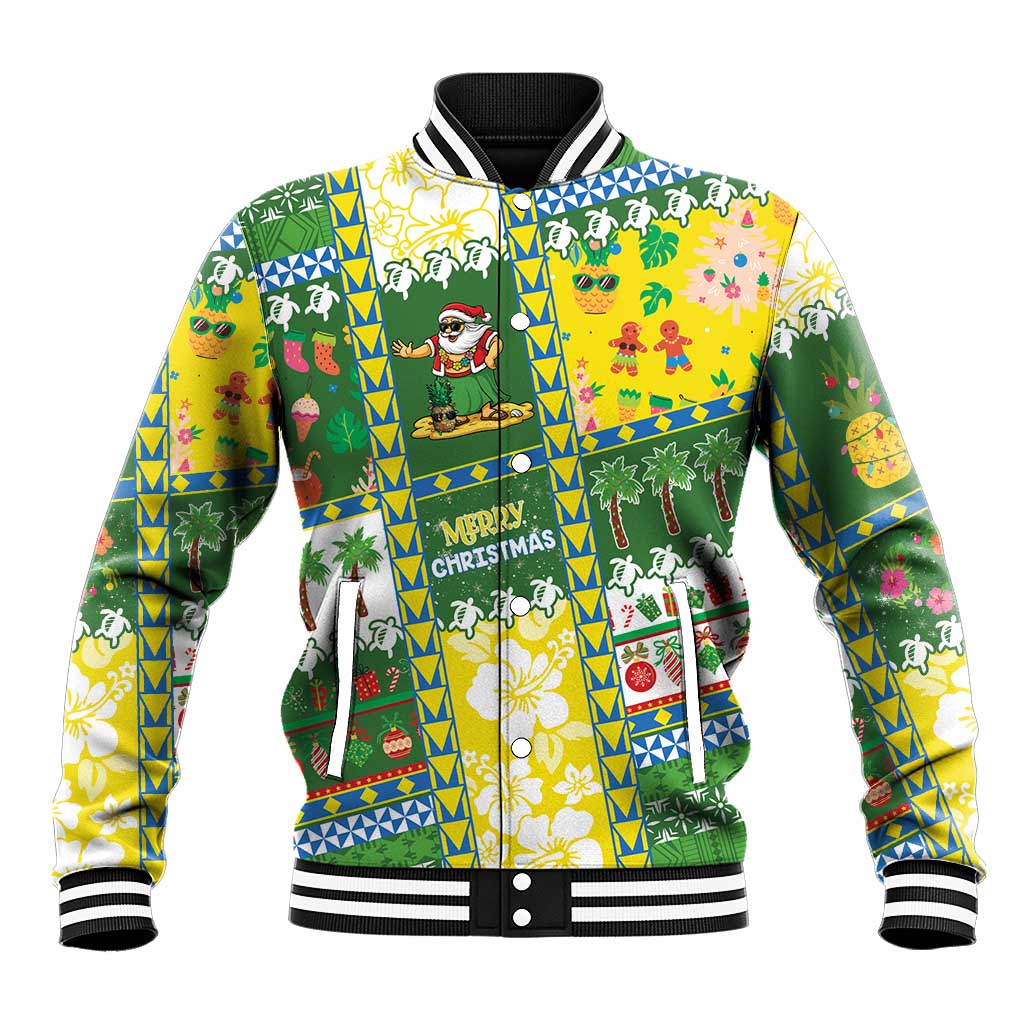 Pitcairn Islands Christmas Baseball Jacket Festive Beach Vibes - Polynesian Pride