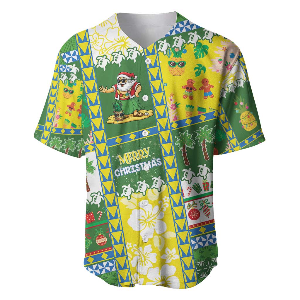 Pitcairn Islands Christmas Baseball Jersey Festive Beach Vibes - Polynesian Pride