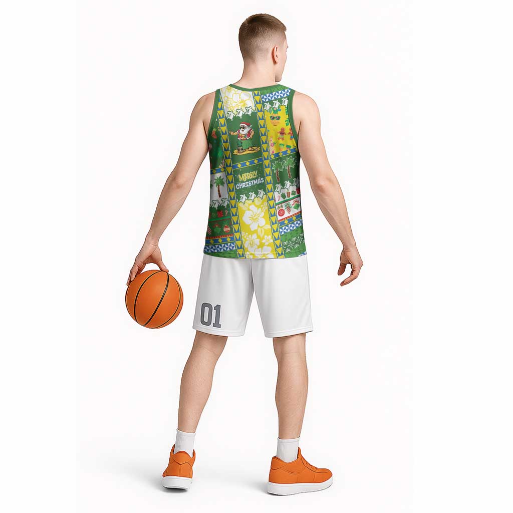 Pitcairn Islands Christmas Basketball Jersey Festive Beach Vibes - Polynesian Pride