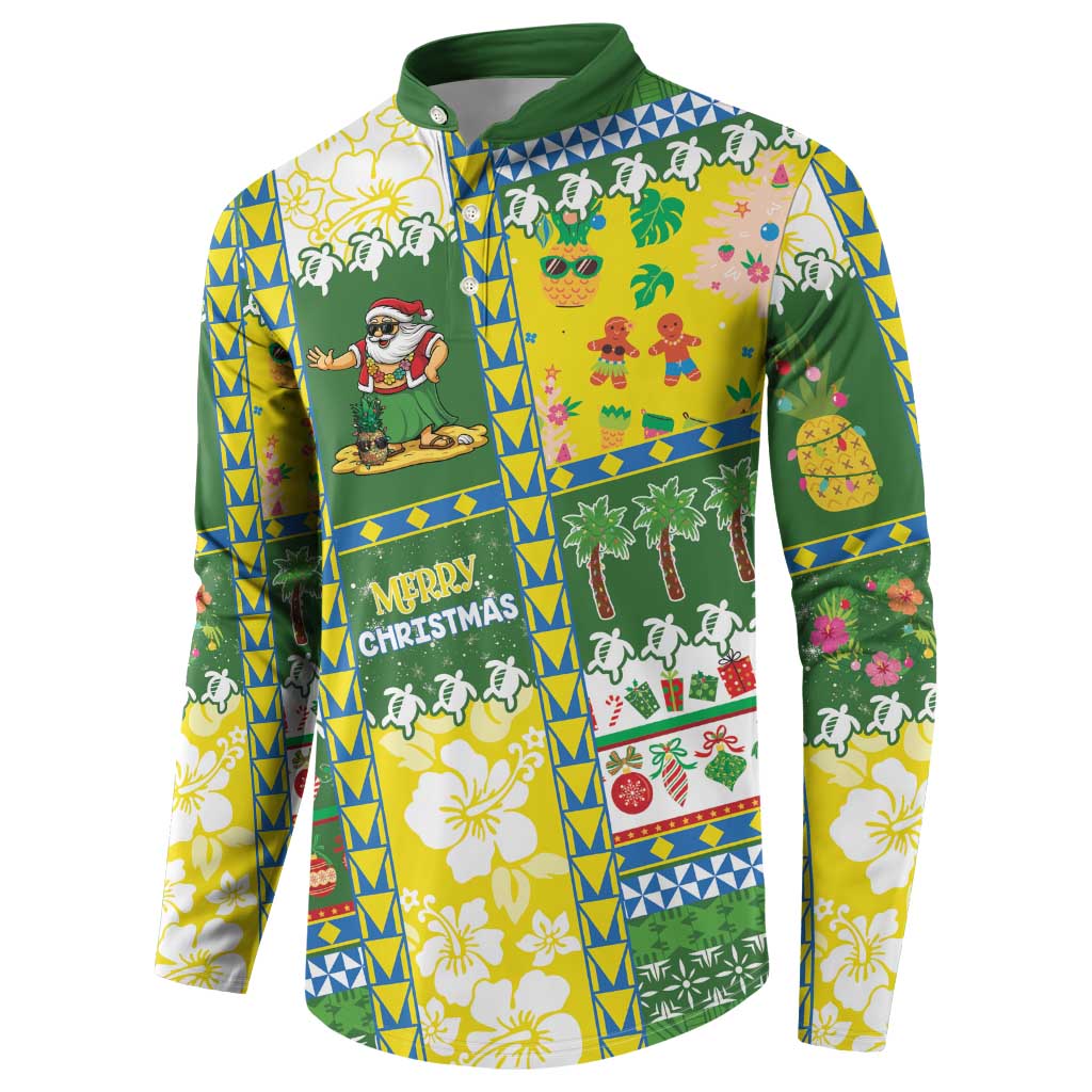 Pitcairn Islands Christmas Button Sweatshirt Festive Beach Vibes - Polynesian Pride