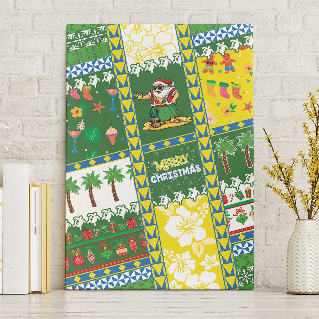 Pitcairn Islands Christmas Canvas Wall Art Festive Beach Vibes - Polynesian Pride