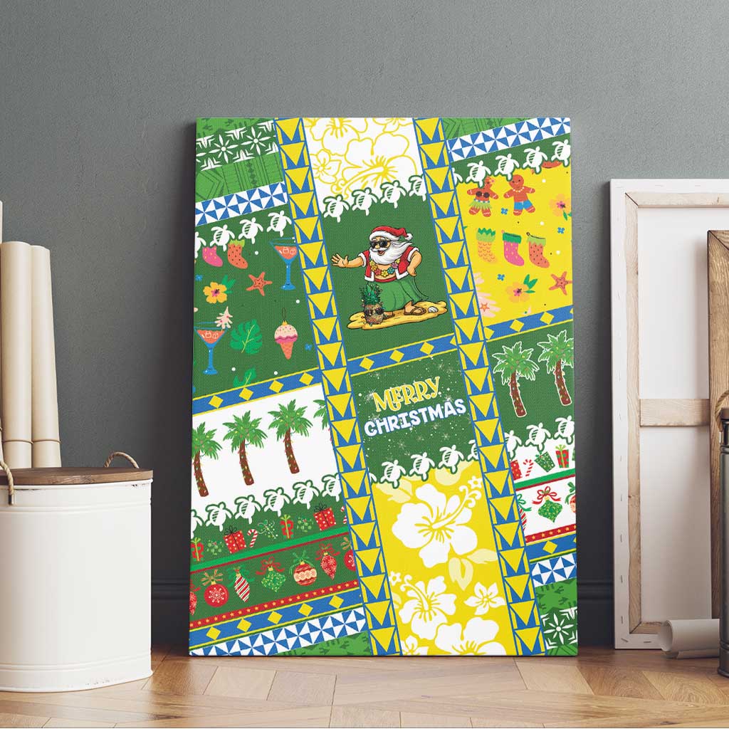 Pitcairn Islands Christmas Canvas Wall Art Festive Beach Vibes - Polynesian Pride