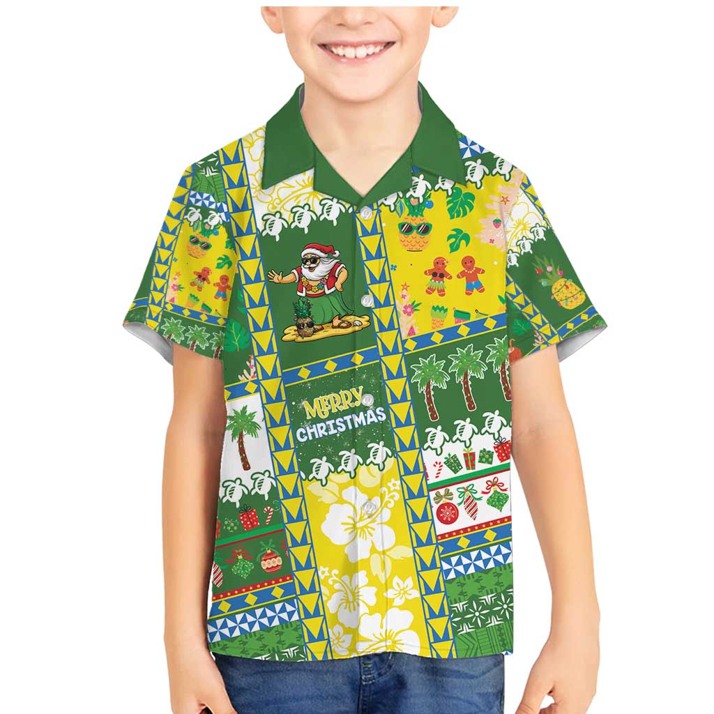 Pitcairn Islands Christmas Family Matching Mermaid Dress and Hawaiian Shirt Festive Beach Vibes - Polynesian Pride