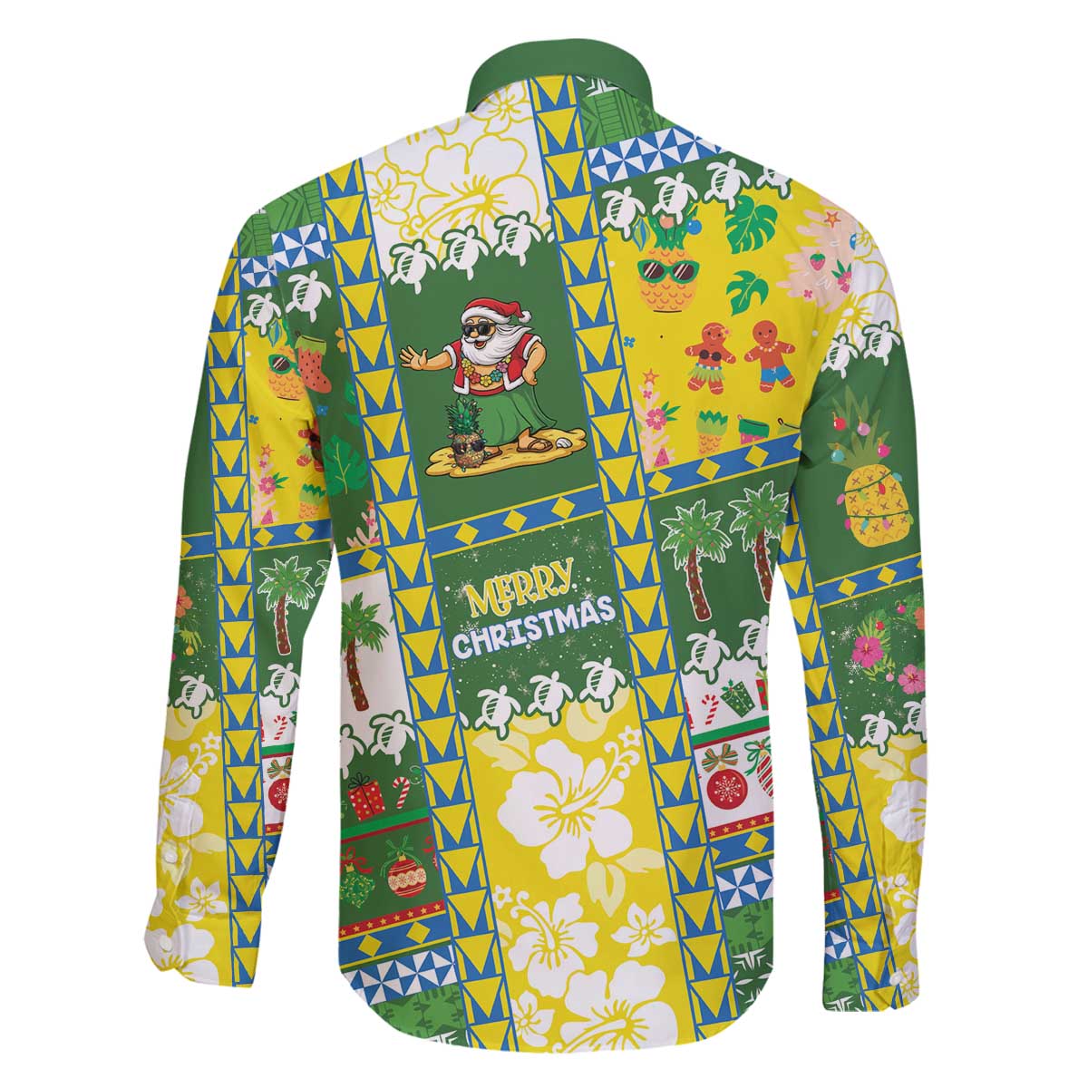 Pitcairn Islands Christmas Family Matching Off The Shoulder Long Sleeve Dress and Hawaiian Shirt Festive Beach Vibes - Polynesian Pride