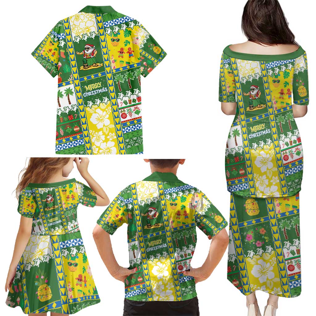Pitcairn Islands Christmas Family Matching Puletasi and Hawaiian Shirt Festive Beach Vibes - Polynesian Pride