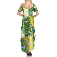 Pitcairn Islands Christmas Family Matching Summer Maxi Dress and Hawaiian Shirt Festive Beach Vibes - Polynesian Pride