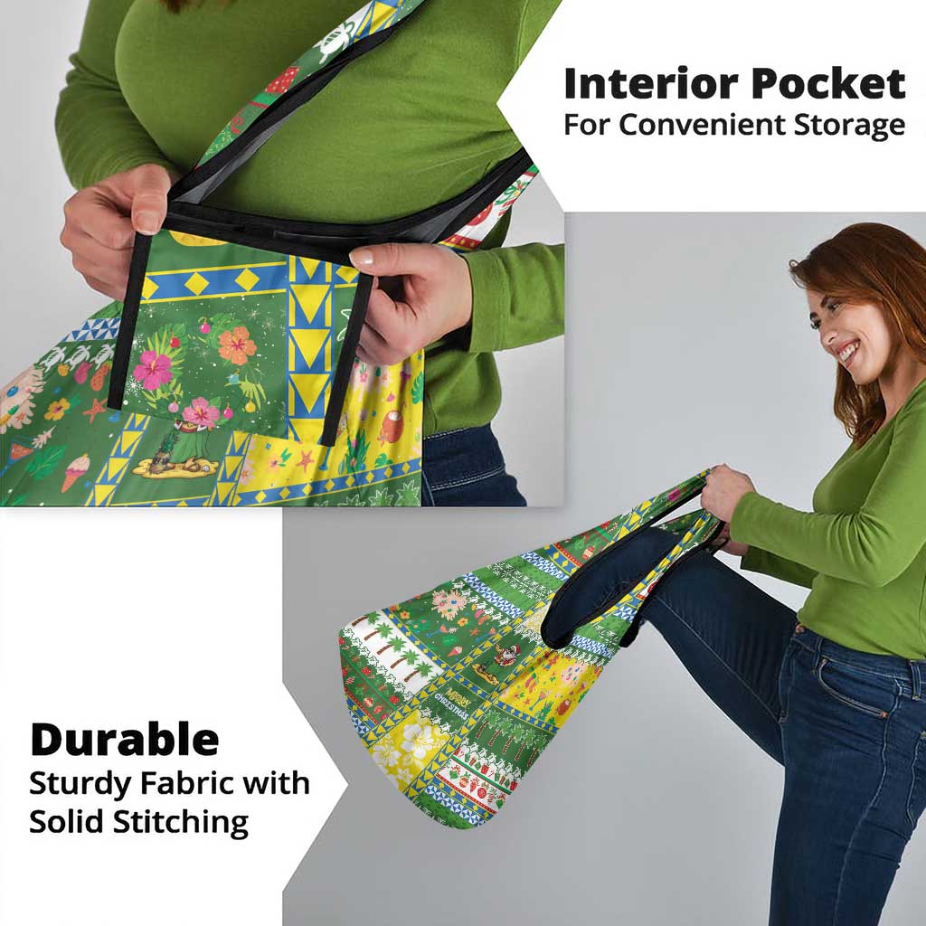 Pitcairn Islands Christmas Grocery Bag Festive Beach Vibes - Polynesian Pride