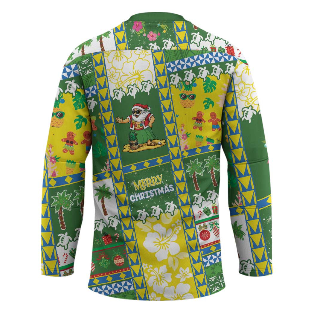 Pitcairn Islands Christmas Hockey Jersey Festive Beach Vibes - Polynesian Pride