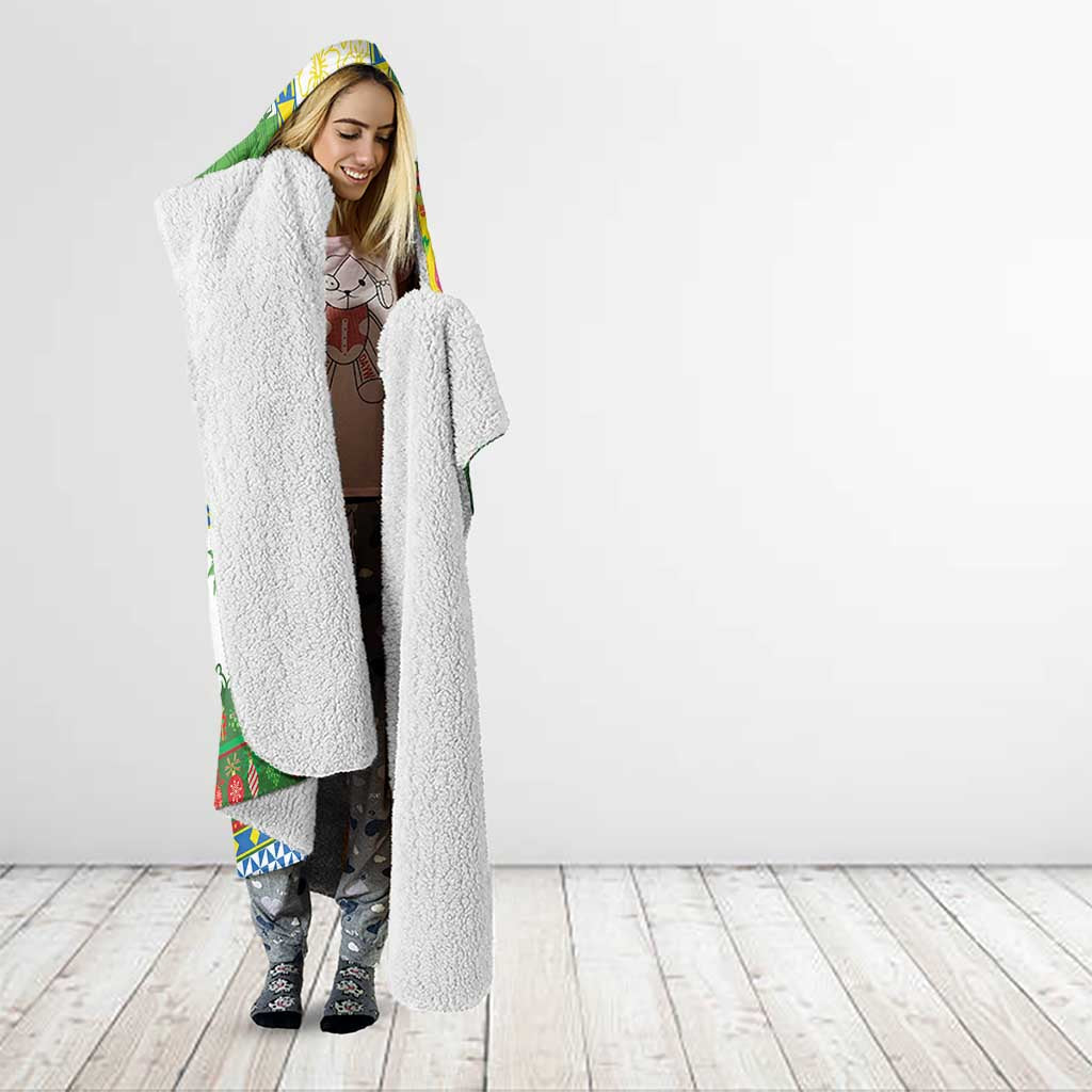 Pitcairn Islands Christmas Hooded Blanket Festive Beach Vibes - Polynesian Pride