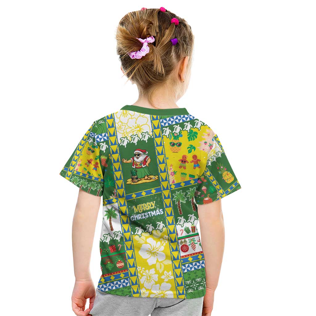 Pitcairn Islands Christmas Kid T Shirt Festive Beach Vibes - Polynesian Pride
