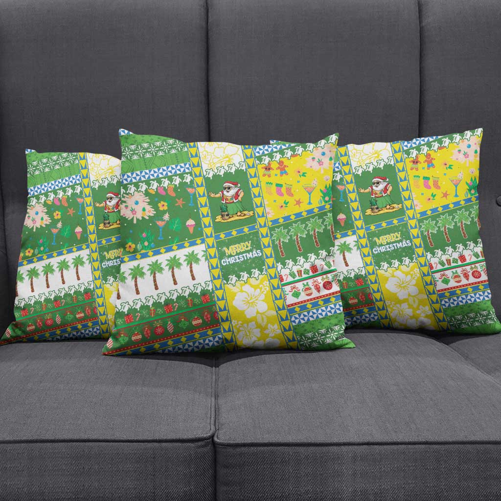 Pitcairn Islands Christmas Pillow Cover Festive Beach Vibes - Polynesian Pride