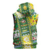 Pitcairn Islands Christmas Sleeveless Zip Hoodie Festive Beach Vibes - Polynesian Pride