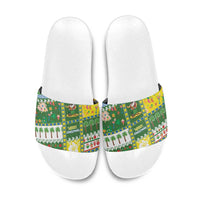 Pitcairn Islands Christmas Slide Sandals Festive Beach Vibes - Polynesian Pride