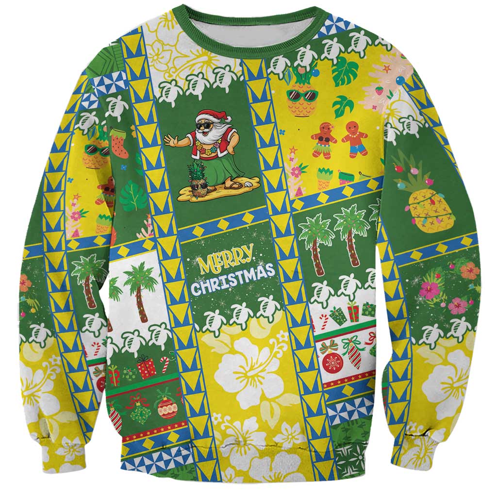 Pitcairn Islands Christmas Sweatshirt Festive Beach Vibes - Polynesian Pride