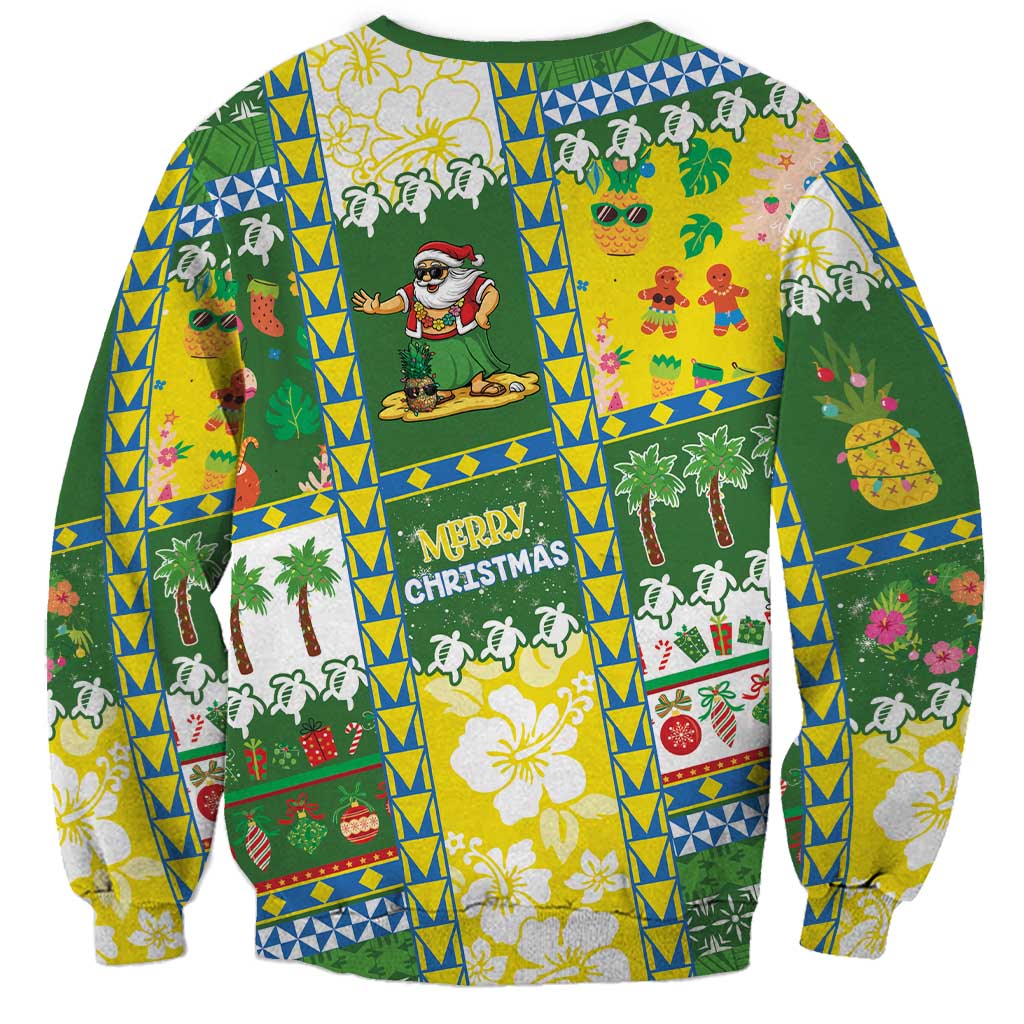 Pitcairn Islands Christmas Sweatshirt Festive Beach Vibes - Polynesian Pride