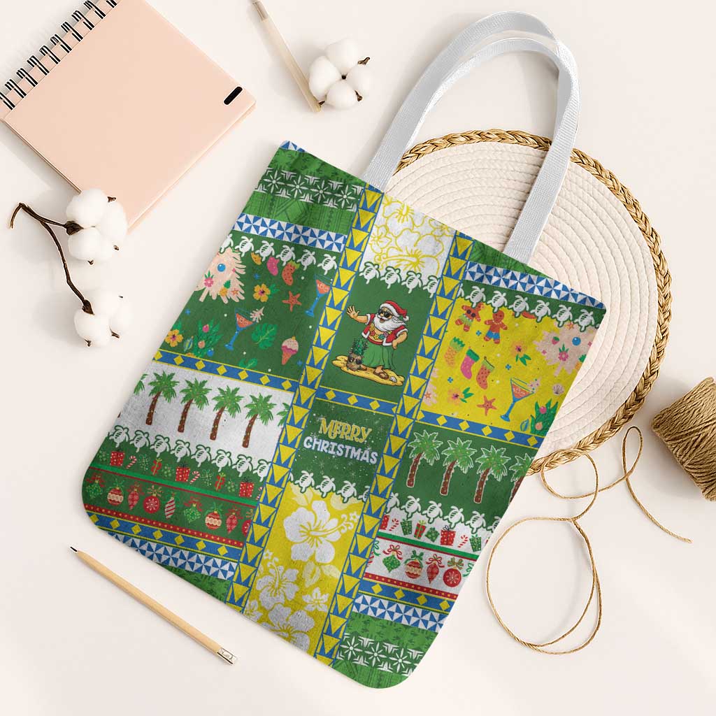 Pitcairn Islands Christmas Tote Bag Festive Beach Vibes - Polynesian Pride