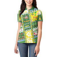 Pitcairn Islands Christmas Women Polo Shirt Festive Beach Vibes - Polynesian Pride