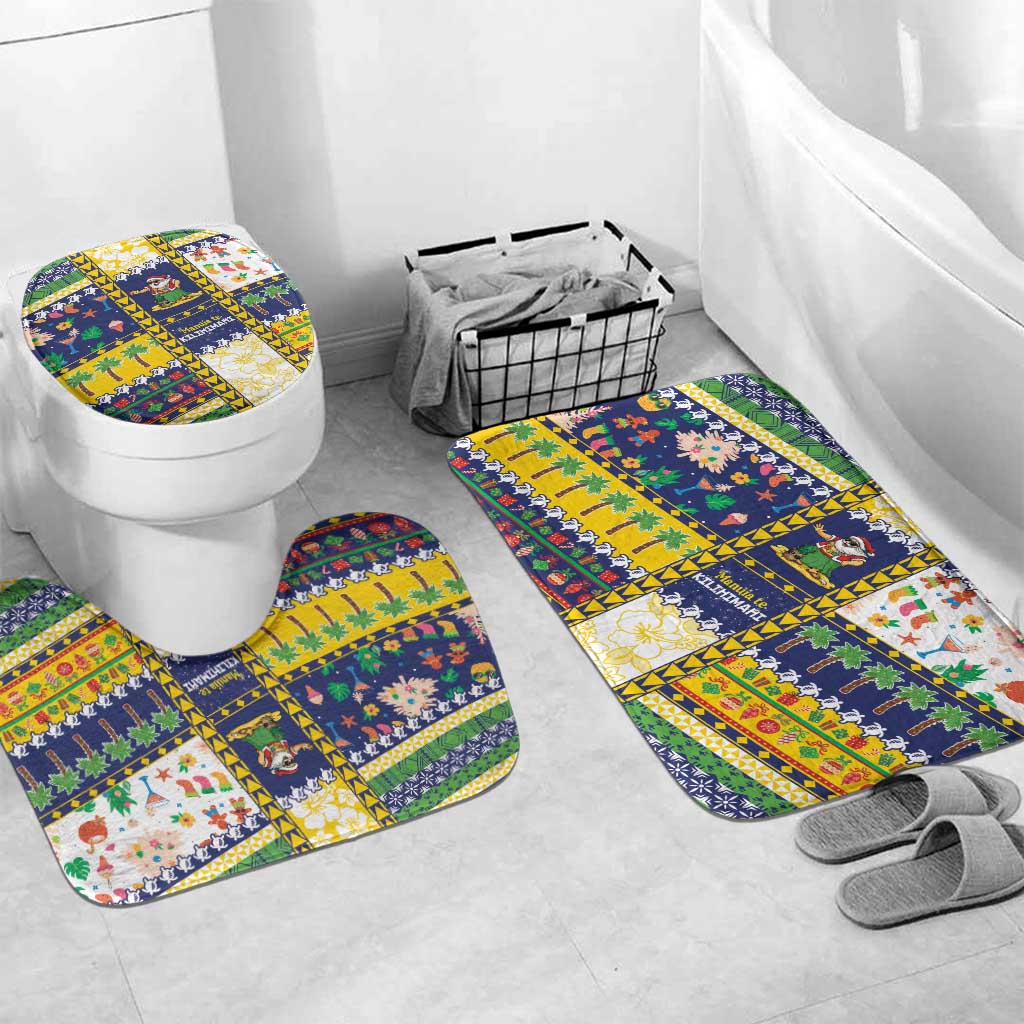 Tokelau Christmas Bathroom Set Festive Beach Vibes - Polynesian Pride