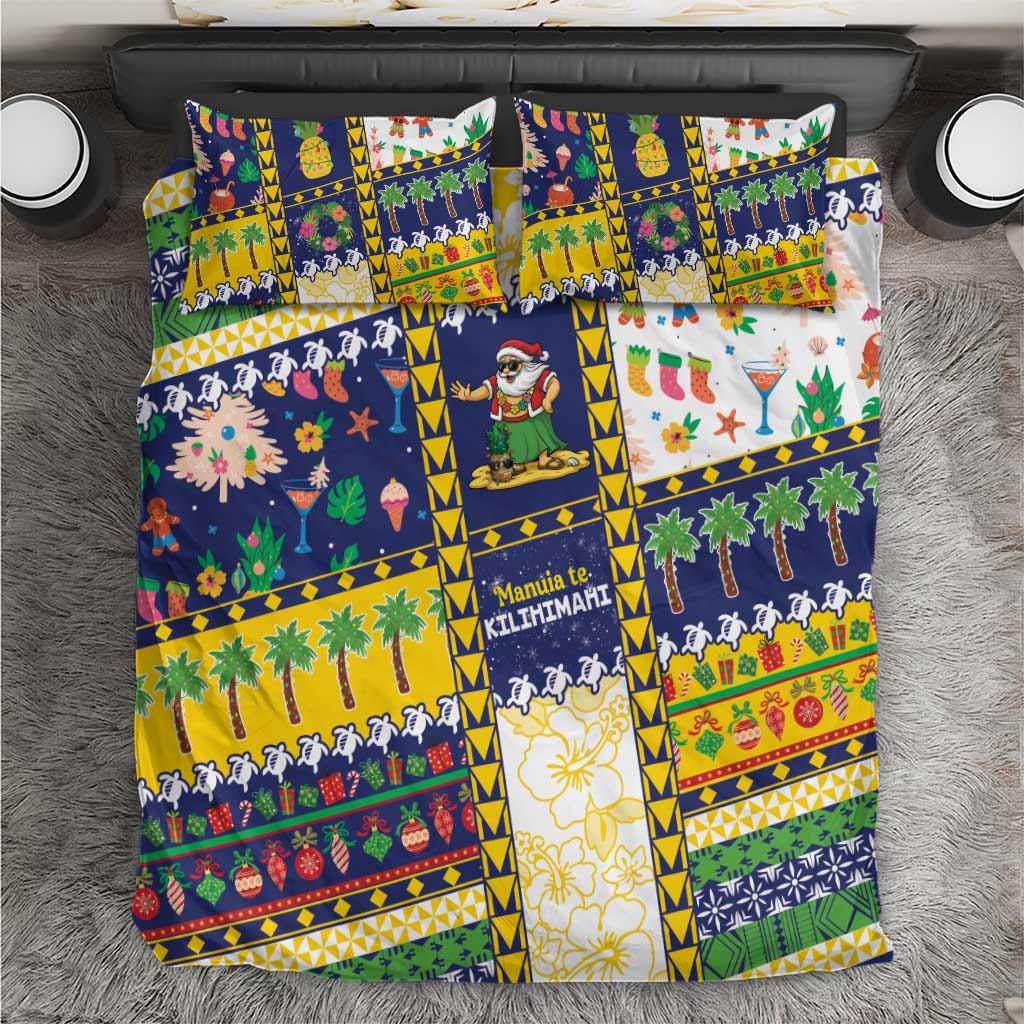 Tokelau Christmas Bedding Set Festive Beach Vibes - Polynesian Pride